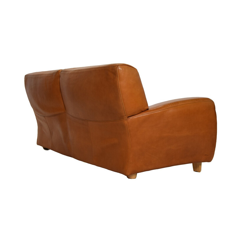 Fatboy Cognac Leather Sofa from Molinari - 1980s