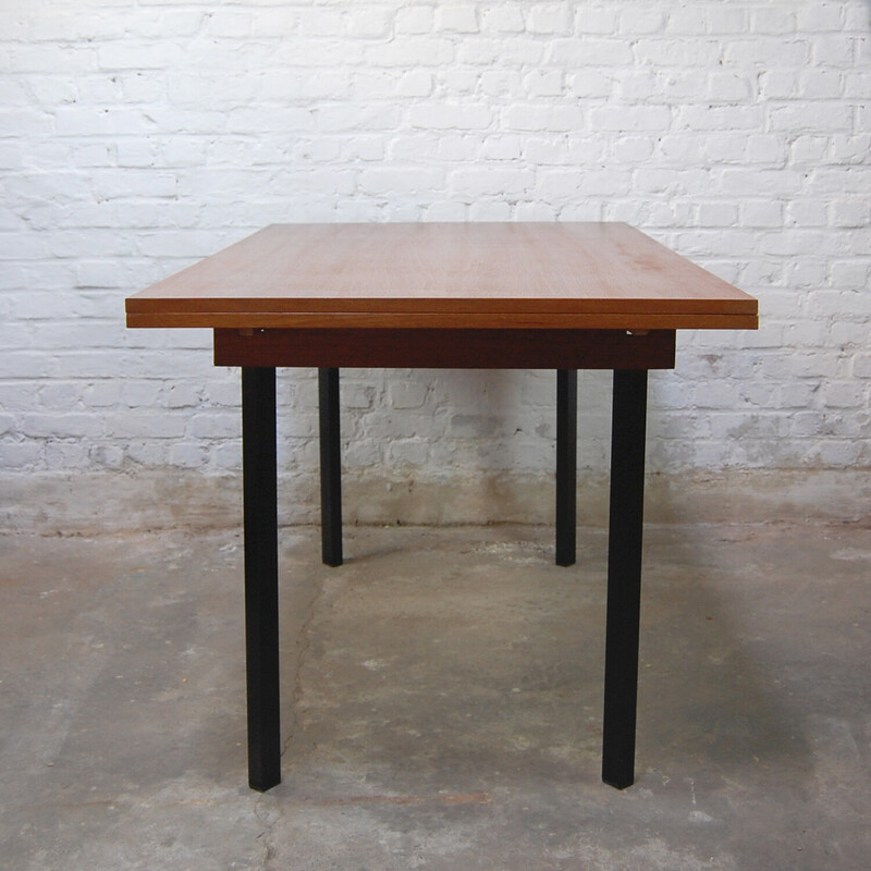 Vintage "Robert" dining table in solid wood and metal by Pierre Guariche for Meurop, 1960
