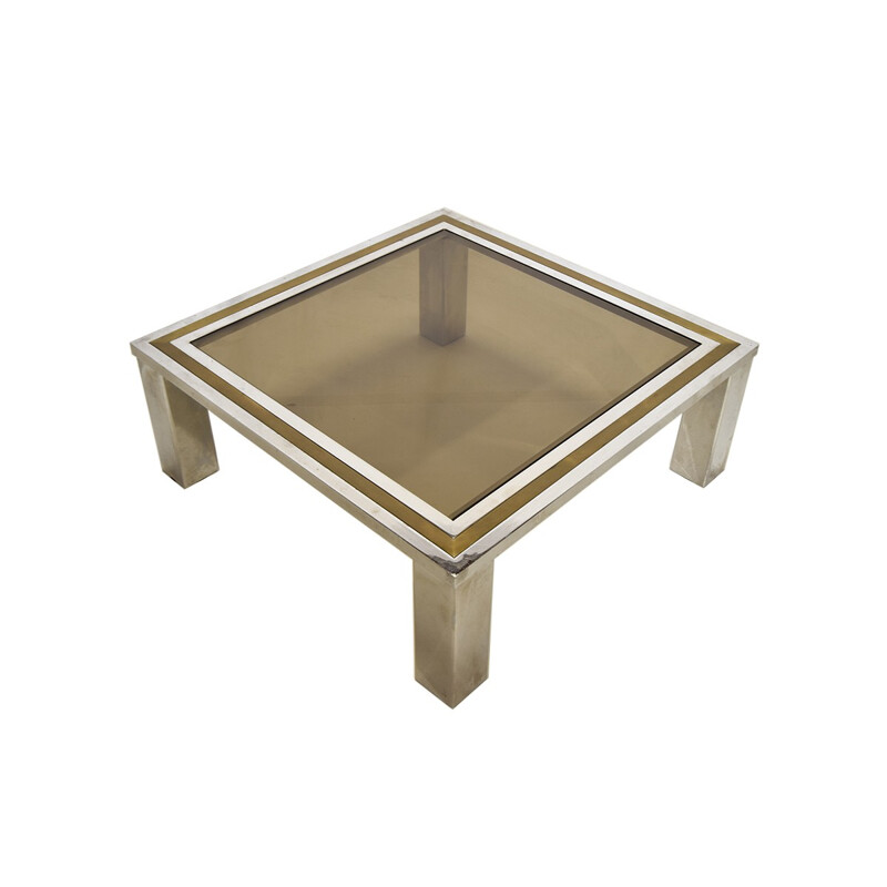 Brass and chrome coffee table - 1970s