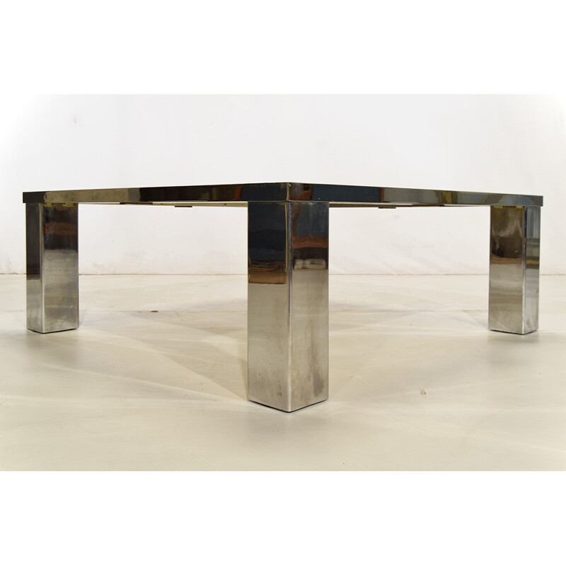 Brass and chrome coffee table - 1970s