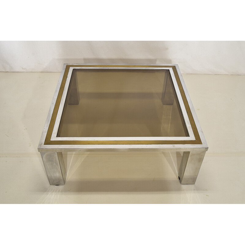 Brass and chrome coffee table - 1970s