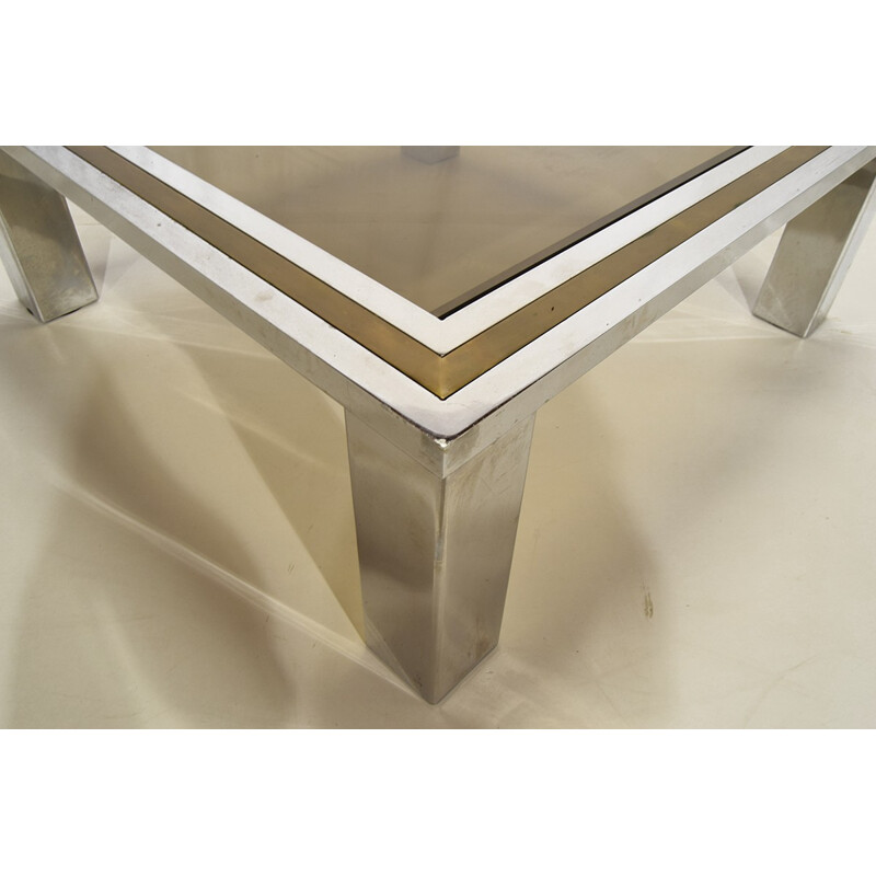 Brass and chrome coffee table - 1970s