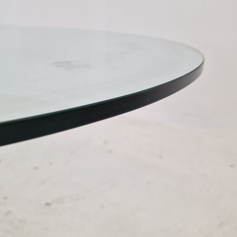 Vintage K1000 glass and marble coffee table by Ronald Schmitt for Carrara Team Form AG, 1975