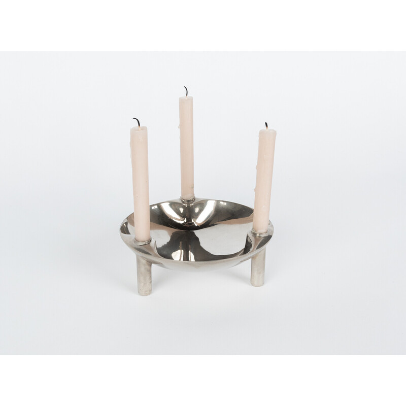 Vintage S44 candleholder bowl by Werner Stoff for Hans Nagel, Germany 1960