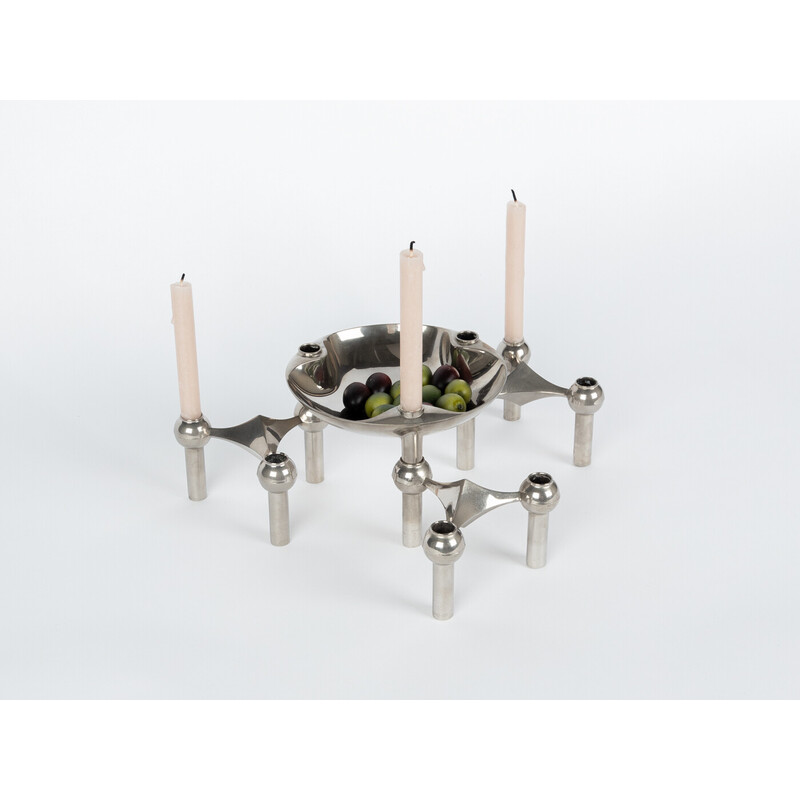 Vintage candleholder and bowl by Werner Stoff for Hans Nagel, Germany 1960