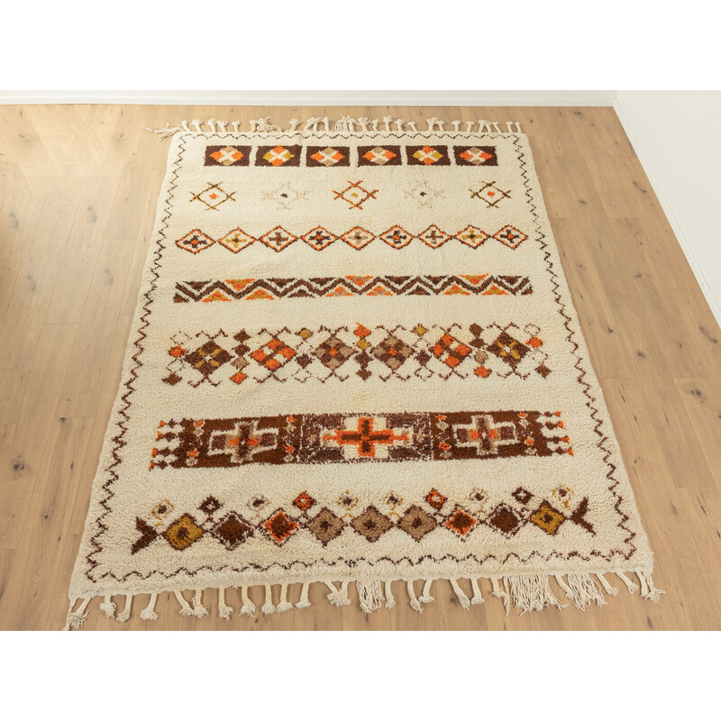 Tapis berbère vintage en velours 241 x 343, Maroc 1960