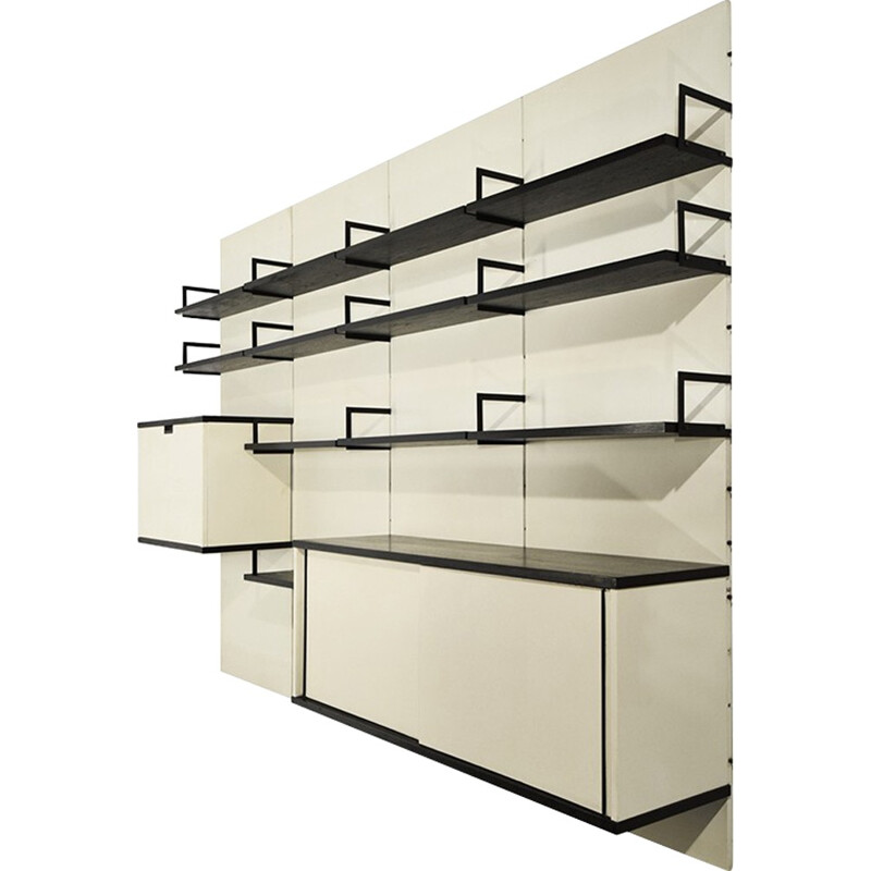 Modular white wall unit by Cees Braakman for Pastoe - 1960s 