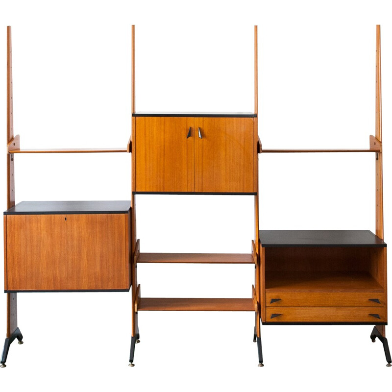 Italian modular teak wall unit - 1950s