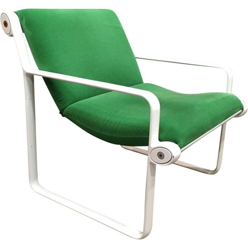 Green armchair by Hannah Morrison for Knoll international - 1970s