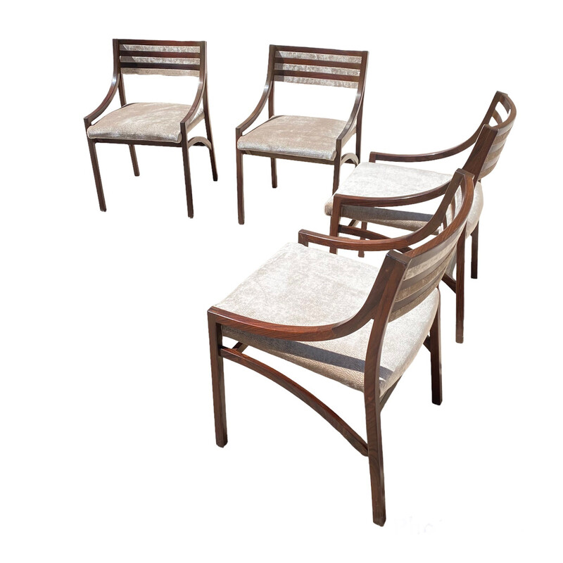 Ensemble de 4 chaises vintage "110" en bois de rose par Ico Parisi pour Cassina, Italie 1961