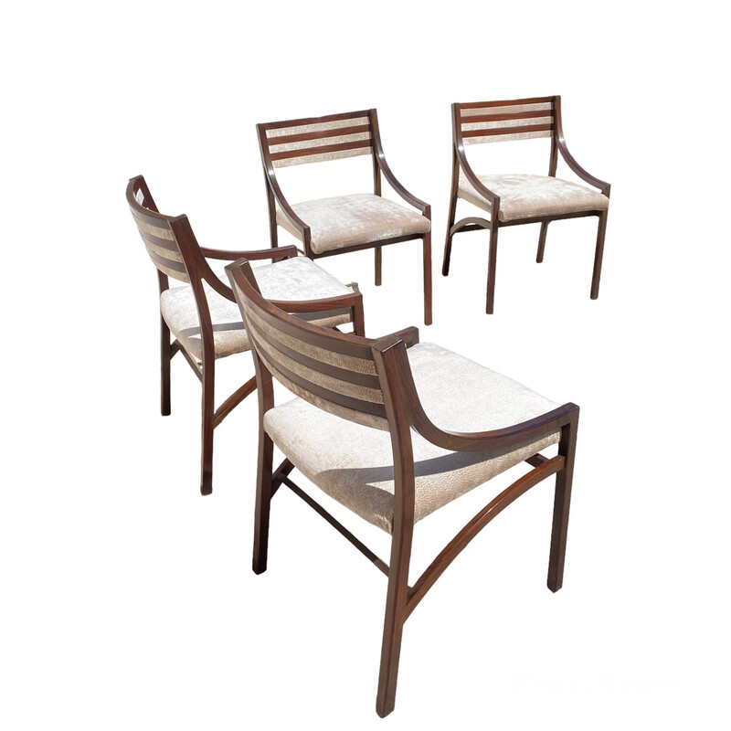 Ensemble de 4 chaises vintage "110" en bois de rose par Ico Parisi pour Cassina, Italie 1961