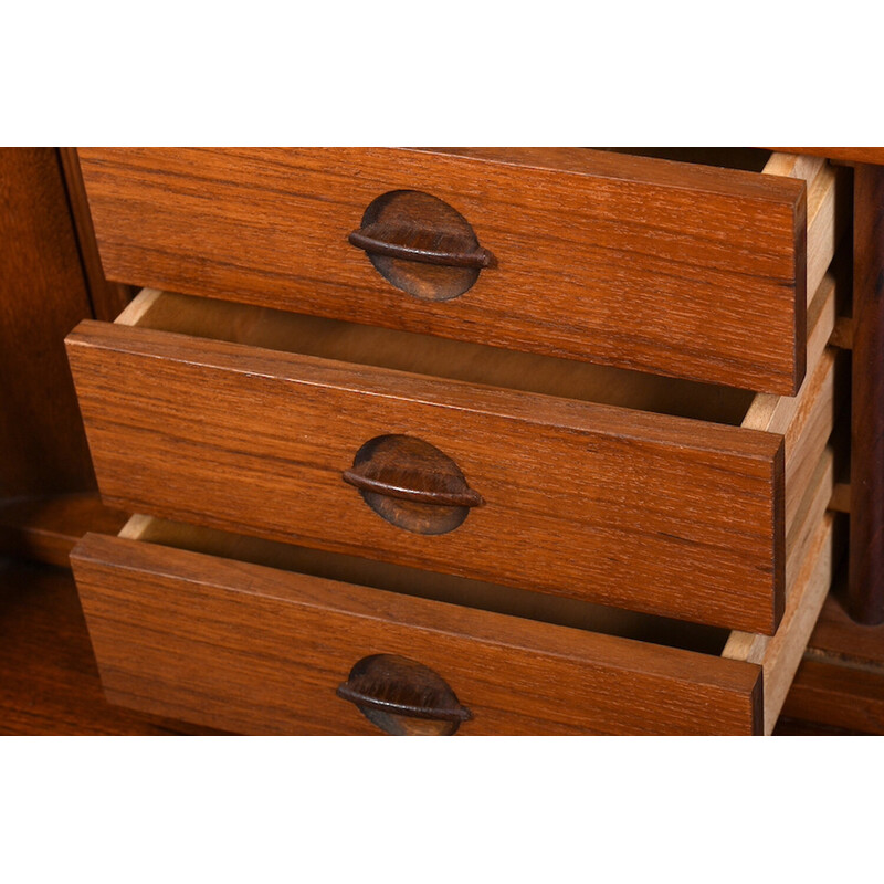 Vintage teak secretaire by Johannes Sorth for Nexø Møbelfabrik, Denmark 1950