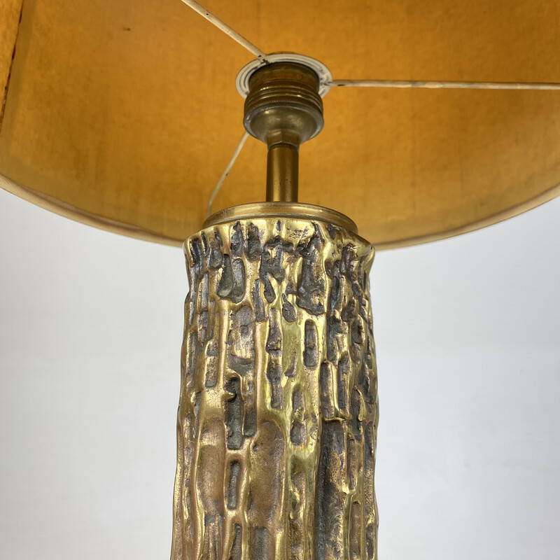 Vintage table lamp in solid brass by Luciano Frigerio, 1970
