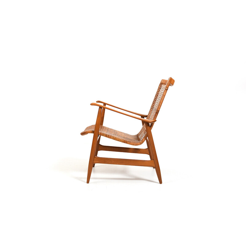 Vintage beechwood armchair by Ib Kofod-Larsen, 1950