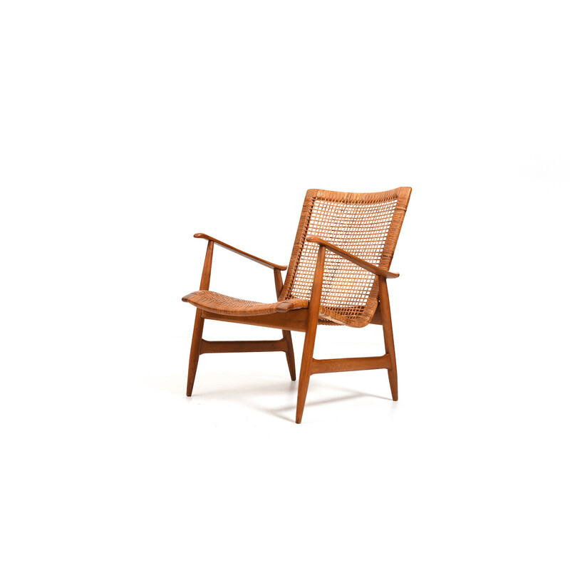 Vintage beechwood armchair by Ib Kofod-Larsen, 1950