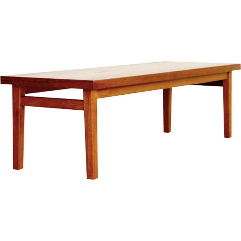Scandinavian rectangular teak coffee table - 1950s