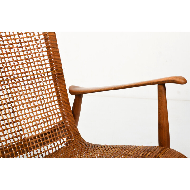 Vintage beechwood armchair by Ib Kofod-Larsen, 1950