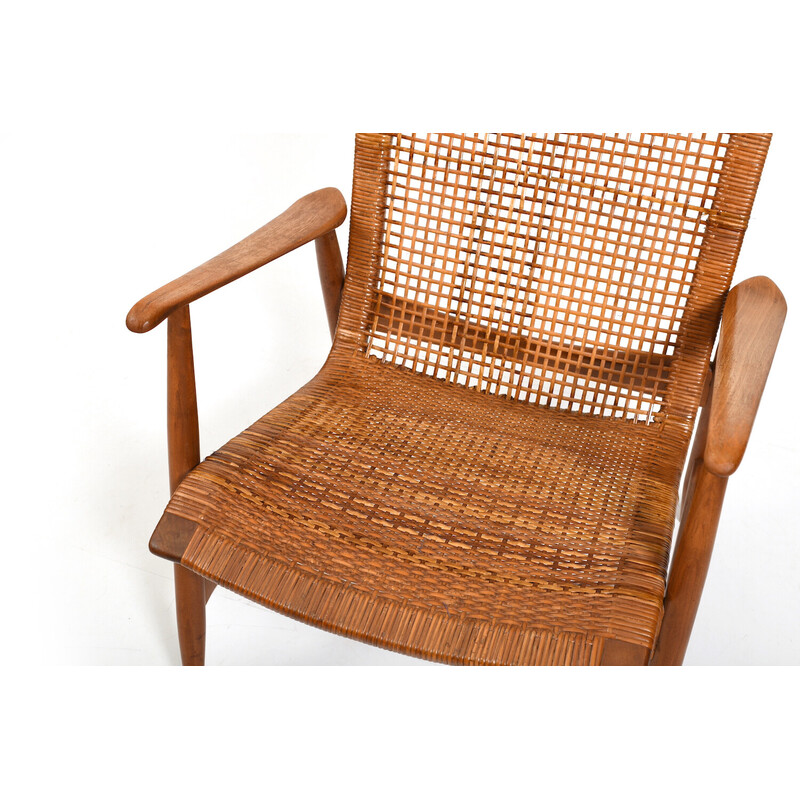 Vintage beechwood armchair by Ib Kofod-Larsen, 1950