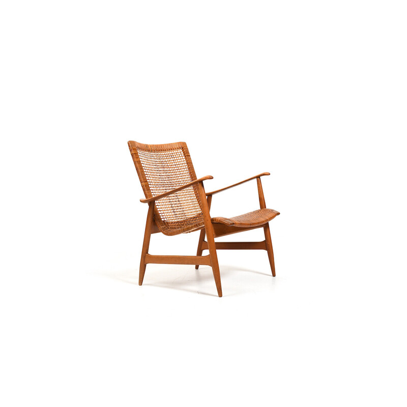 Vintage beechwood armchair by Ib Kofod-Larsen, 1950