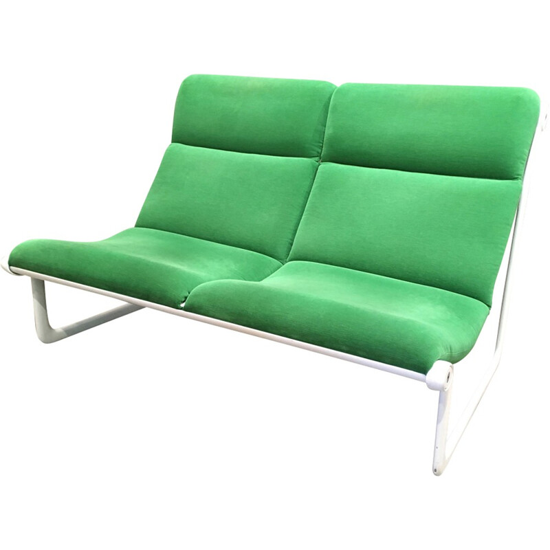 2-seater green sofa by HANNAH MORRISON for KNOLL INTERNATIONAL - 1970s