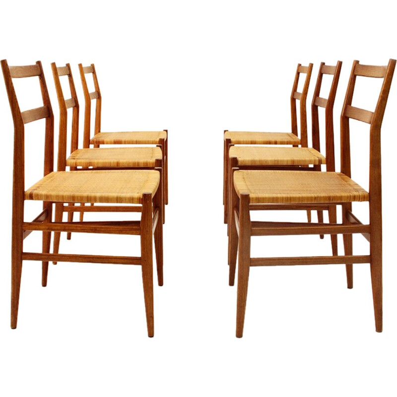 Set of 6 Leggera chairs by Gio Ponti for Figli di Amedeo Cassina - 1950s