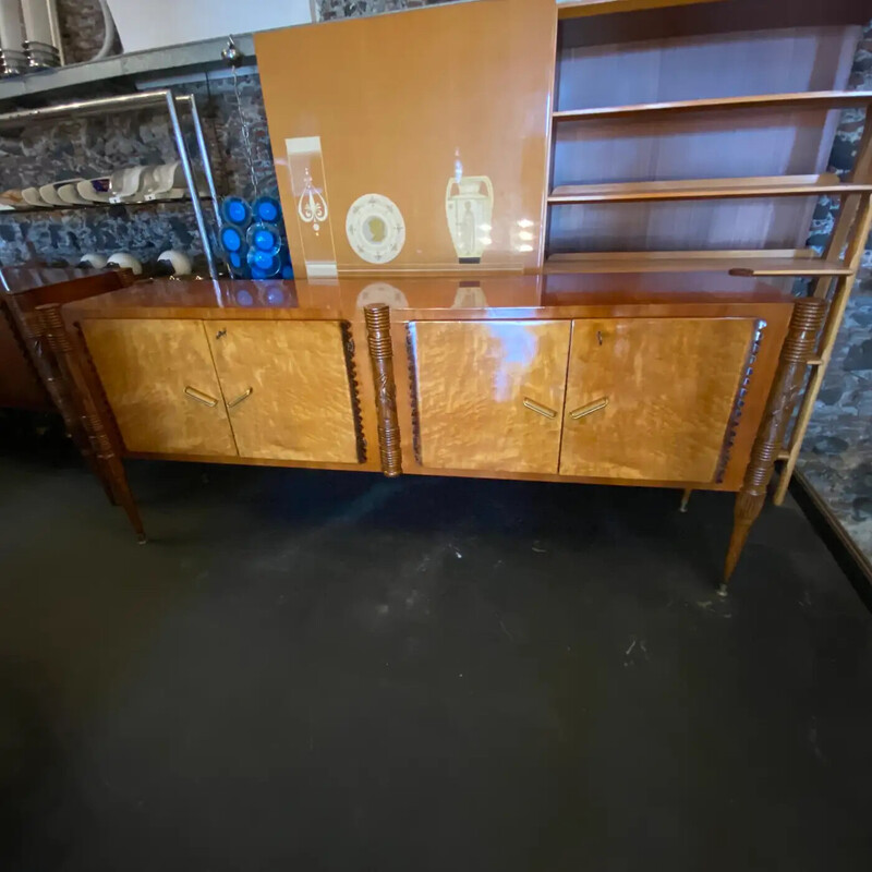 Vintage sideboard in carved wood by Pier Luigi Colli, 1950