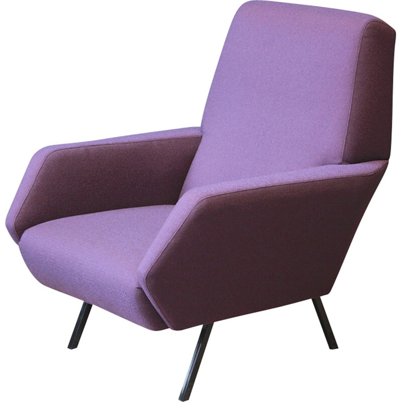 Mid century Italian Metal and Purple armchairs - 1950s