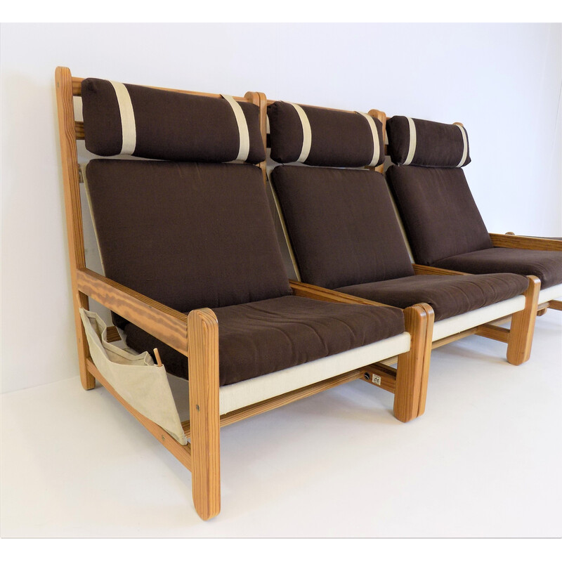 Vintage 3 seater sofa in pine wood by Peter Ole Schionning for Niels Eilersen