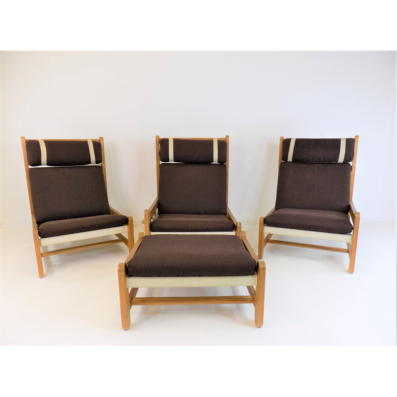 Vintage 3 seater sofa in pine wood by Peter Ole Schionning for Niels Eilersen