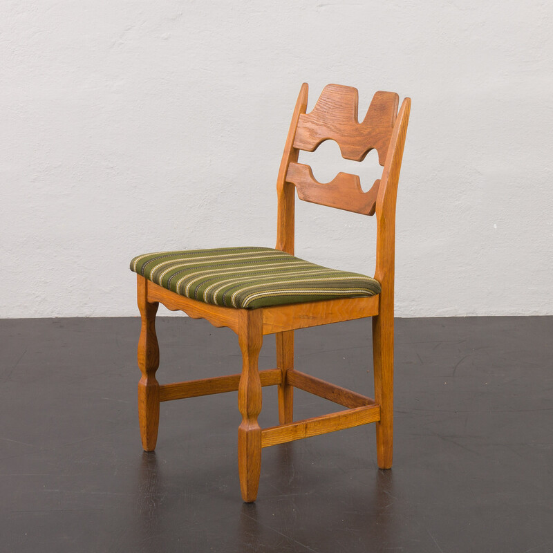 Vintage oak razor chair by Henning Kjaernulf for Nyrup, Denmark 1960