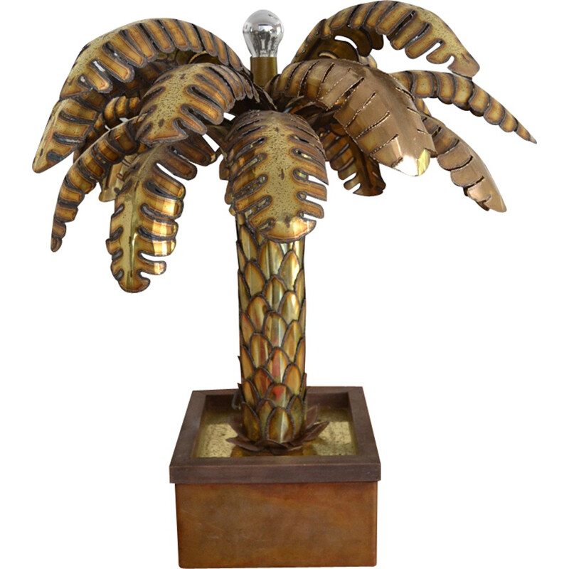 Large palm tree lamp in brass - 1970s