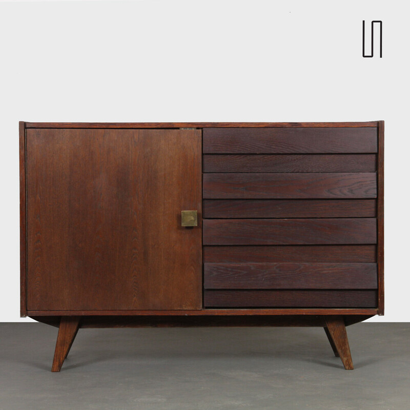 Commode vintage modèle U-458 en chêne teinté par Jiri Jiroutek pour Interier Praha, 1960