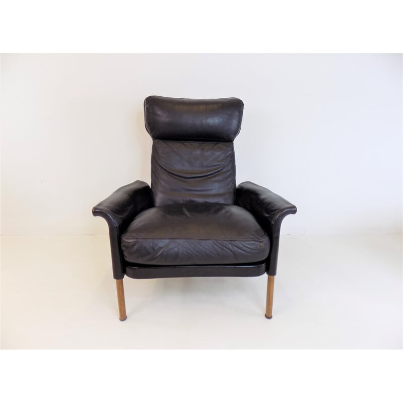 Vintage leather ottoman chair by Hans Olsen, 1960