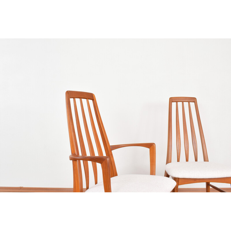 Set van 8 vintage teakhouten Eva stoelen door Niels Koefoed voor Koefoeds Hornslet, 1960