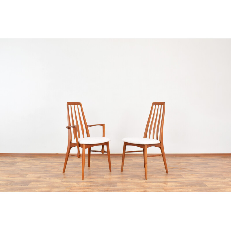 Set of 8 vintage teak Eva chairs by Niels Koefoed for Koefoeds Hornslet, 1960