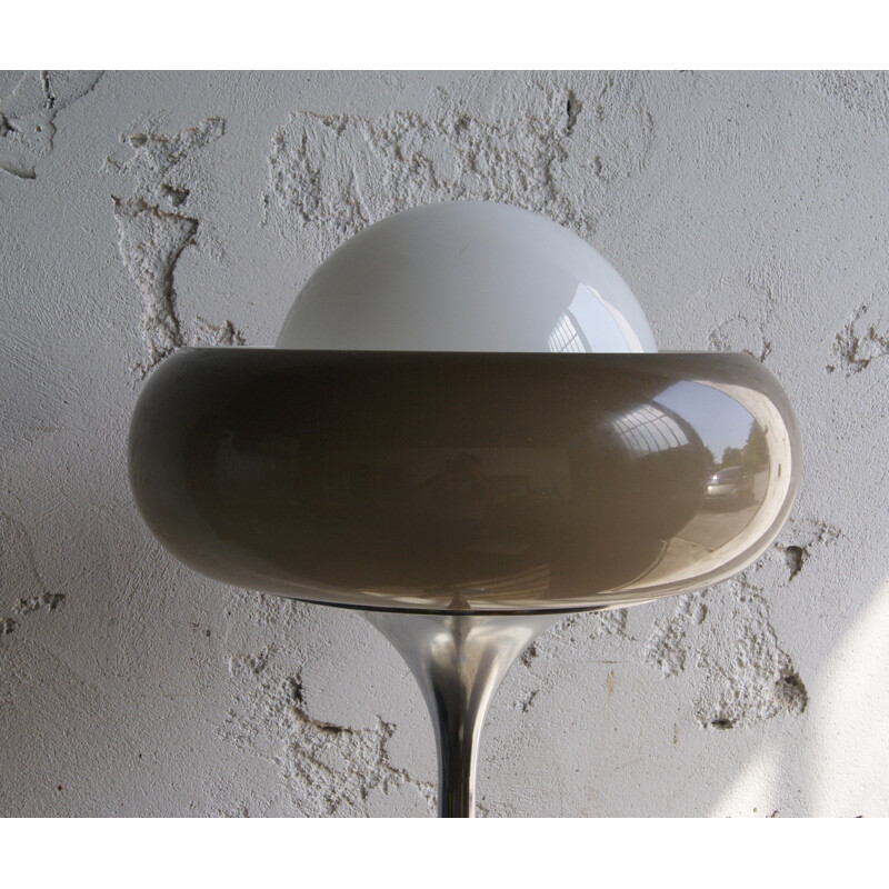 Opaline ball floor lamp by Harvey Guzzini - 1970s