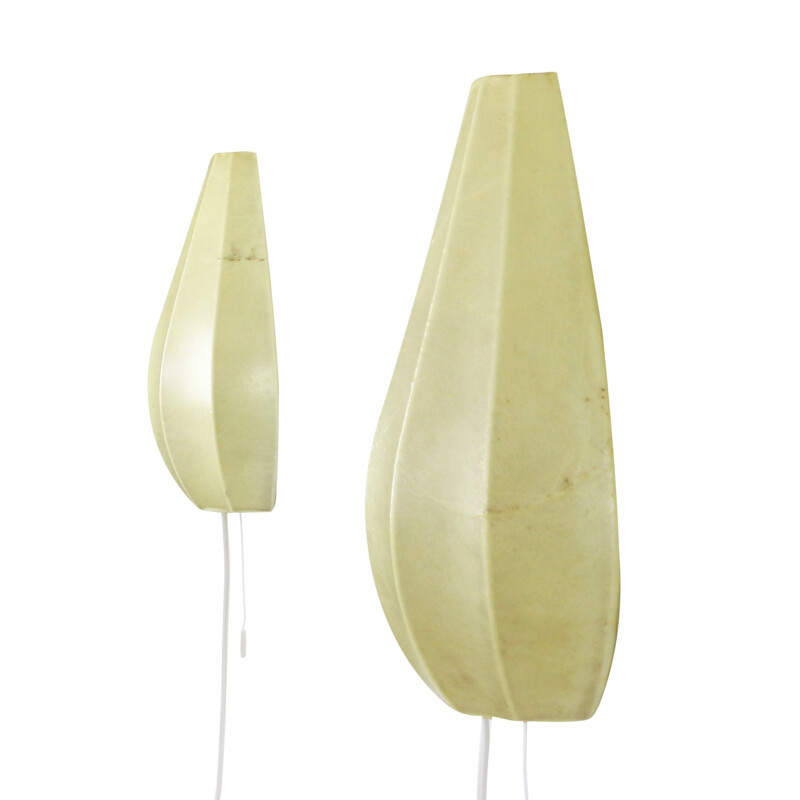 Set of two organic Cocoon wall lights - 1960s