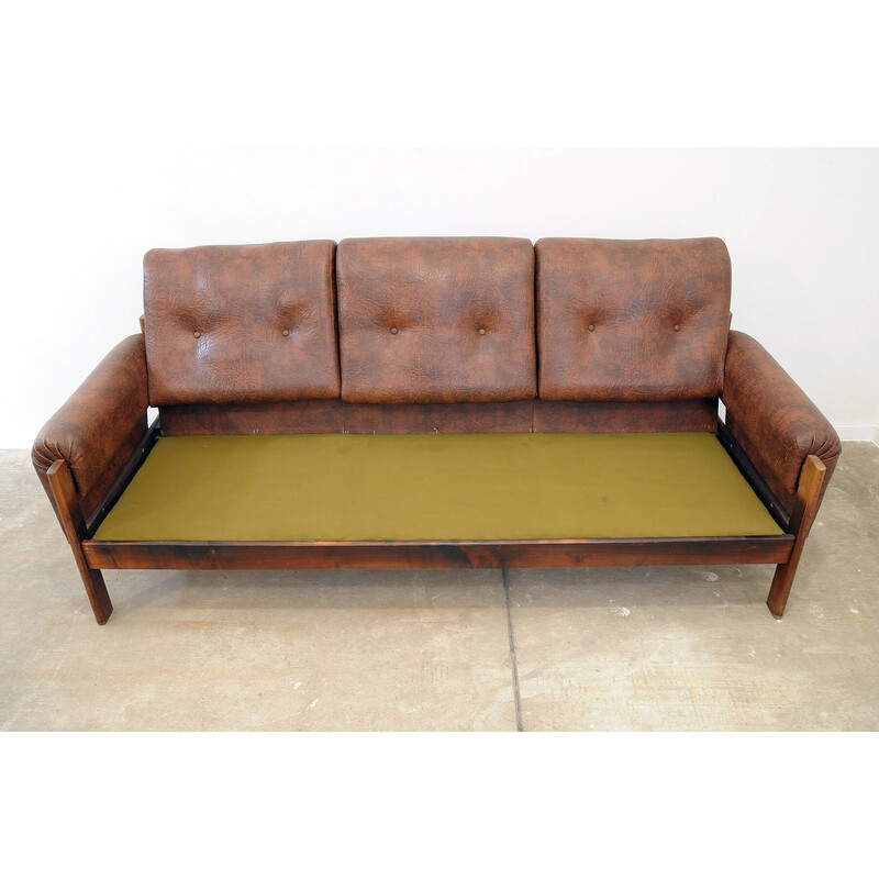 Vintage leatherette lounge set, Czechoslovakia 1970