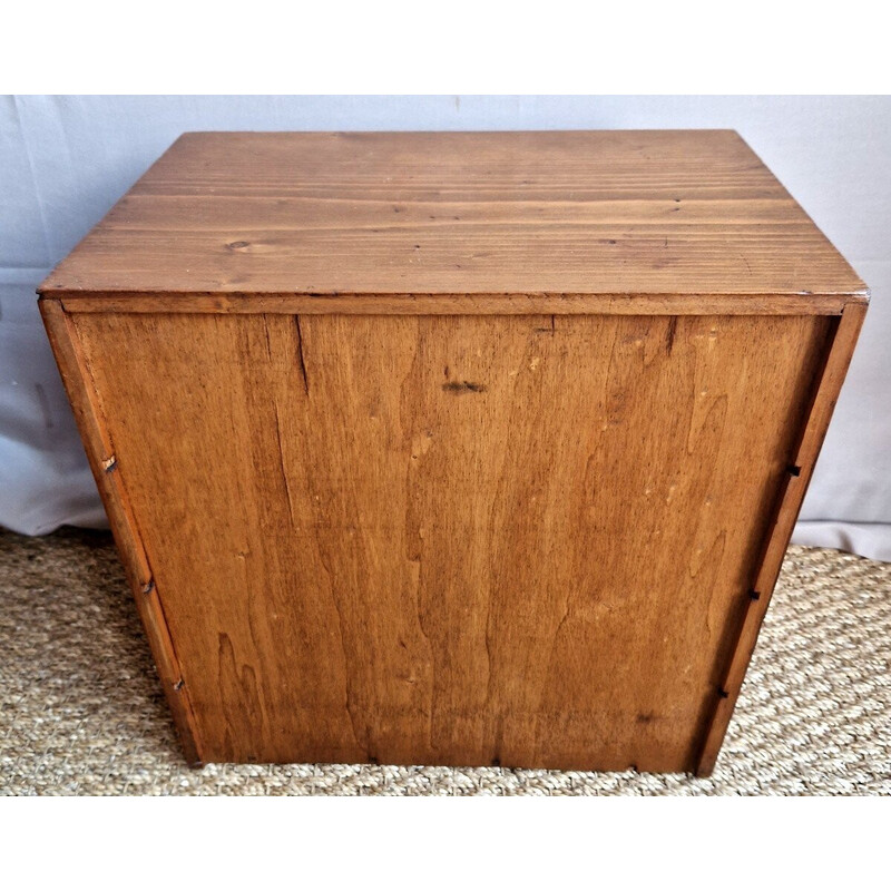 Vintage 6-drawer beech clock cabinet