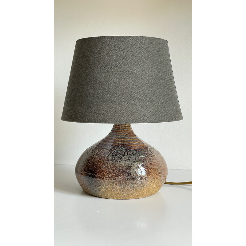 Vintage craft lamp in enamelled sandstone