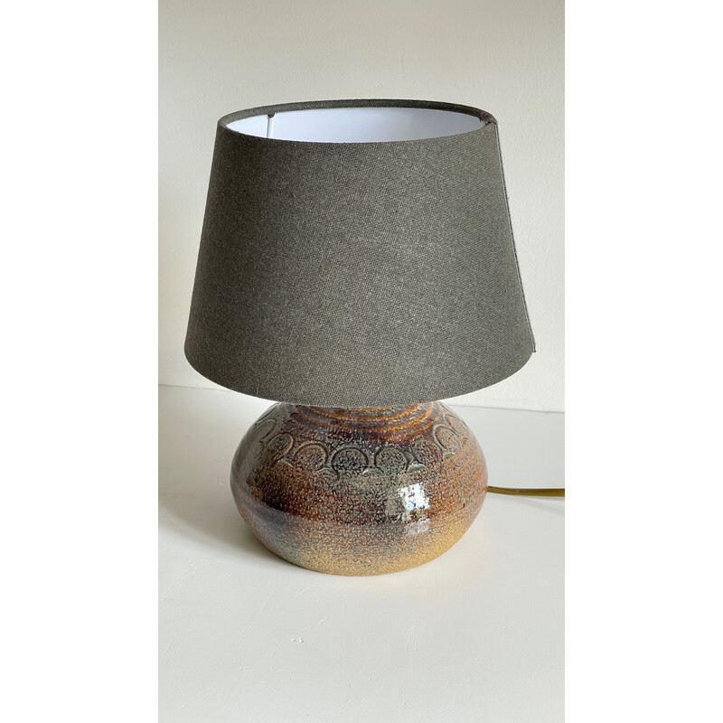 Vintage craft lamp in enamelled sandstone