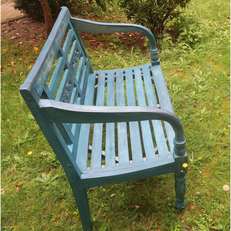 Banc de jardin vintage peint