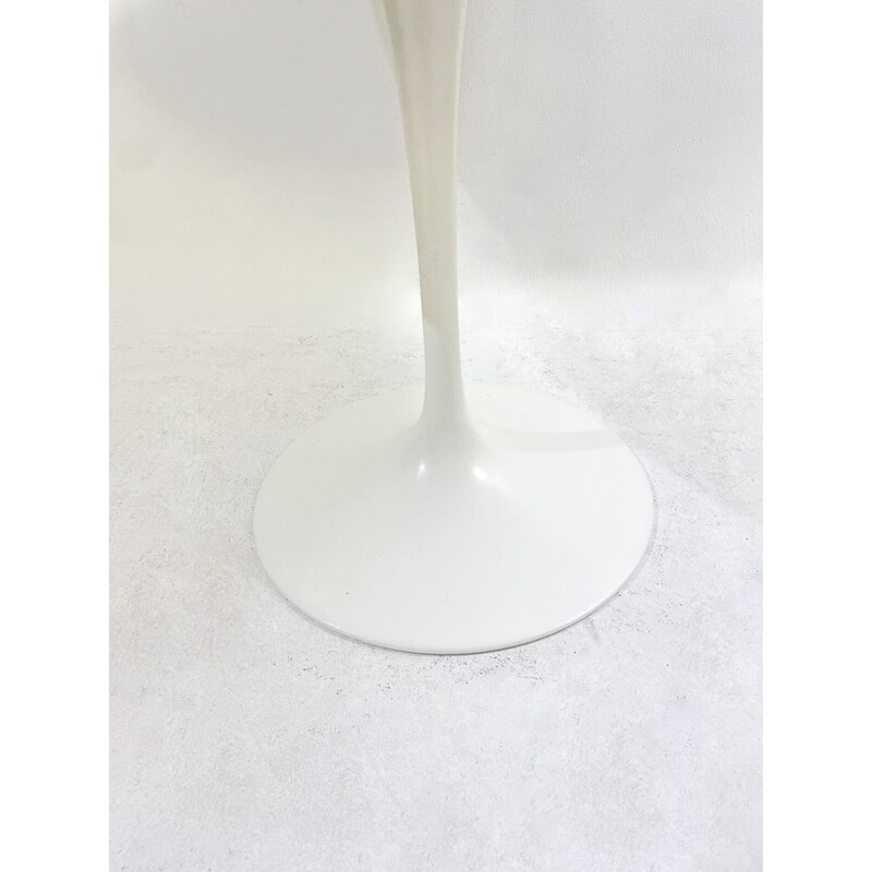 Vintage round white marble dining table by Eero Saarinen for Knoll, Italy 1960