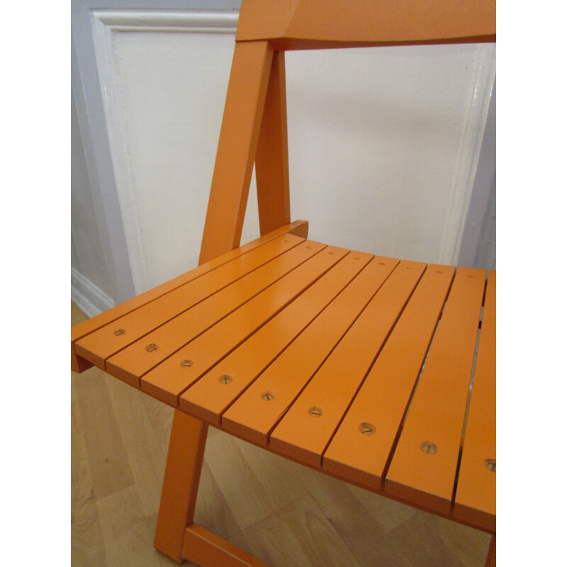 Orange folding chair by Aldo Jacober - 1960s