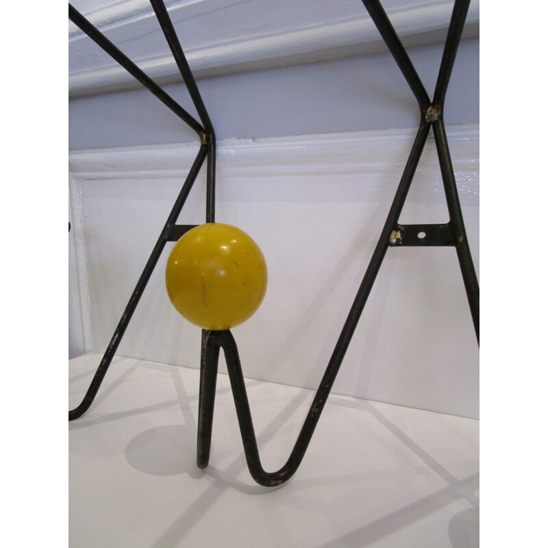 Wall iron coat rack by Roger FERAUD - 1950s