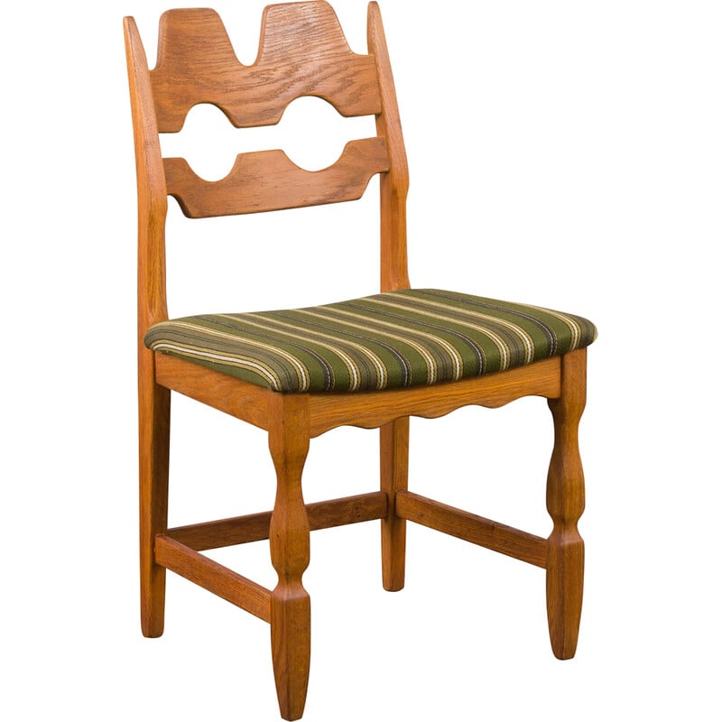 Vintage oak razor chair by Henning Kjaernulf for Nyrup, Denmark 1960