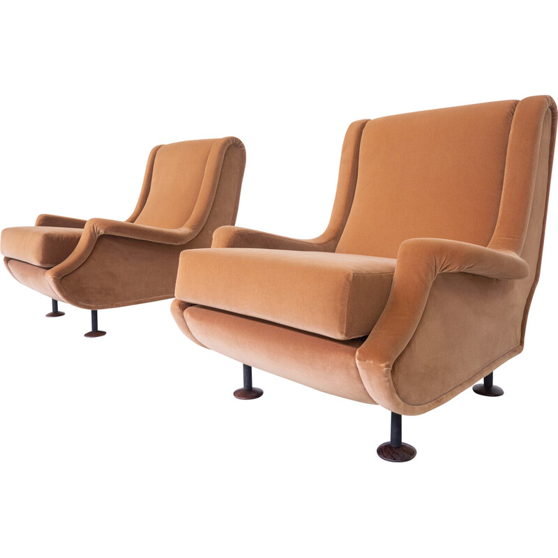 Pair of vintage "Regent" armchairs by Marco Zanuso, Italy 1960