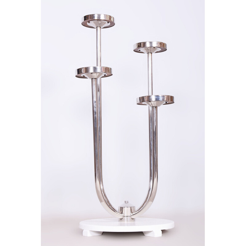 Vintage chromed steel flower stand by Vichr a spol, Czechoslovakia 1930