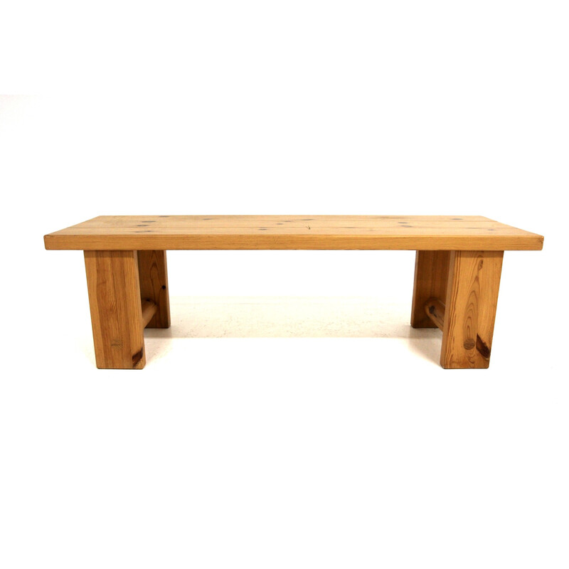 Vintage Scandinavian pine bench, Sweden 1970