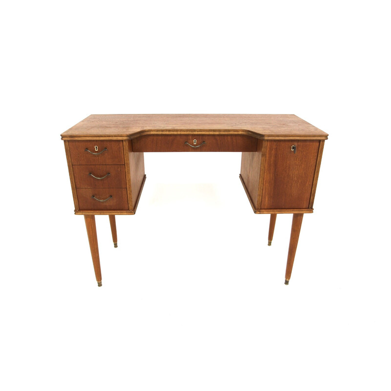 Vintage Scandinavian secretary in teak, Sweden 1950